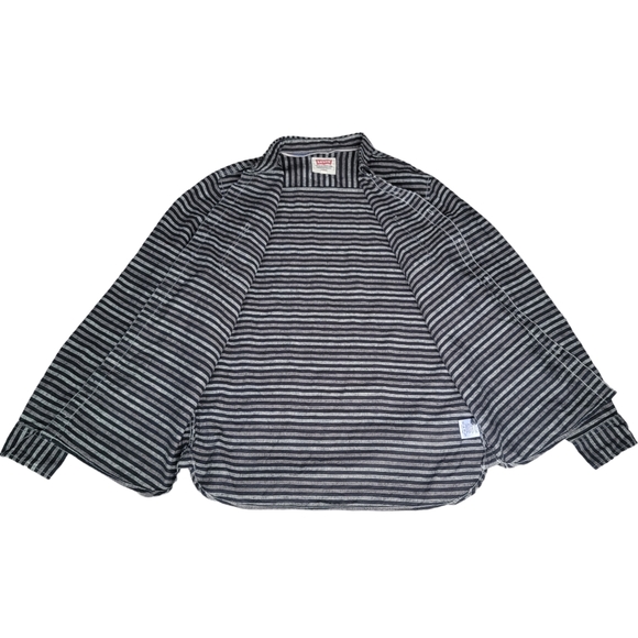Levi’s Men’s Abbey Linen Blend Button Up Shirt Striped Black Gray Long S… - Picture 5 of 16
